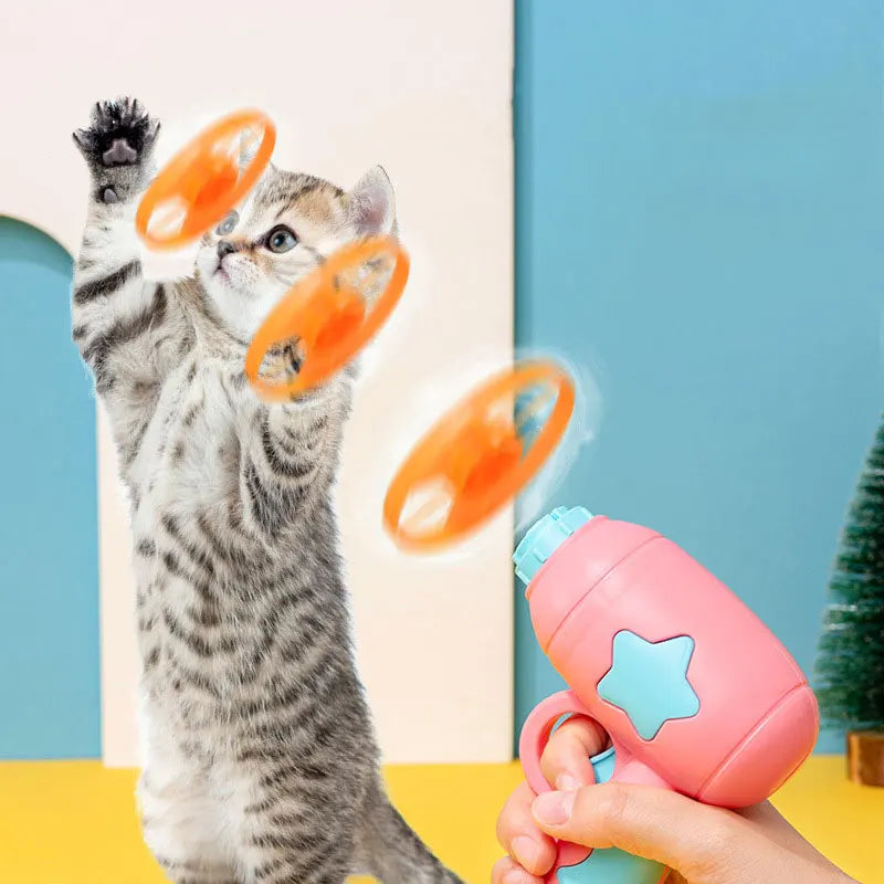 Interactive Cat Toy Launcher with Flying Discs