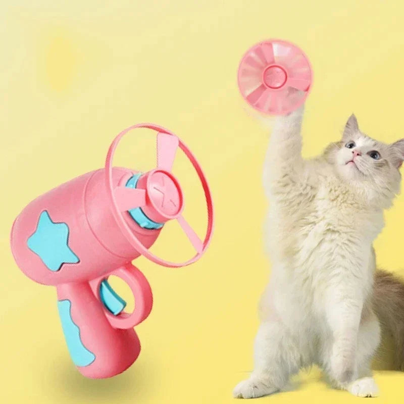 Interactive Cat Toy Launcher with Flying Discs