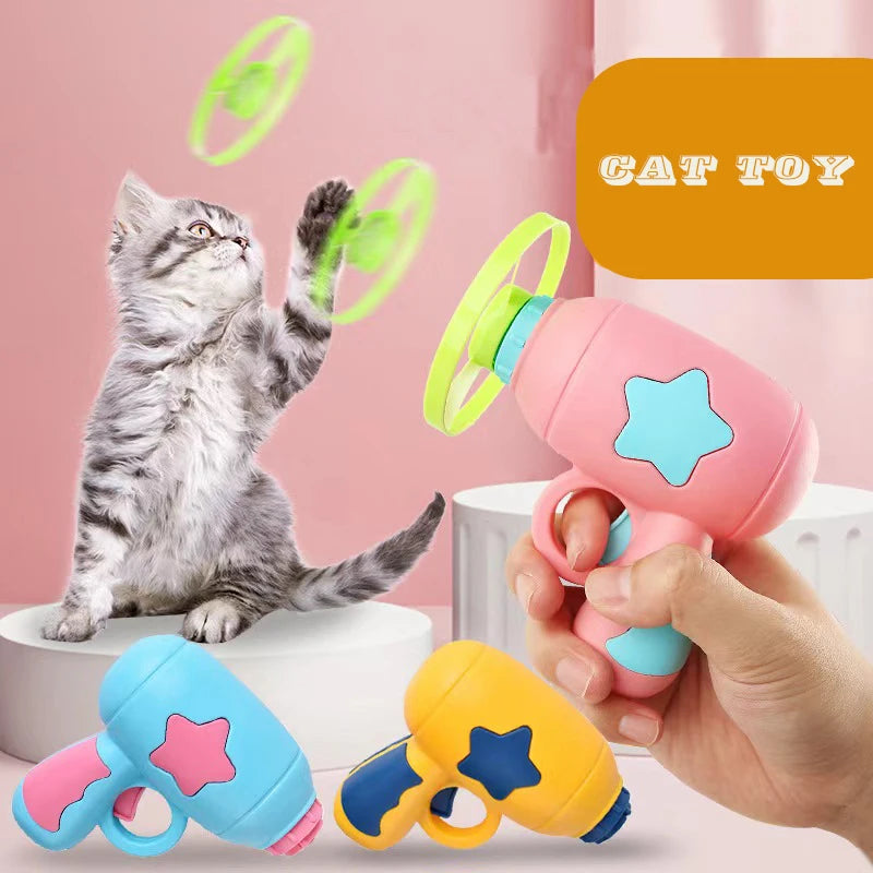 Interactive Cat Toy Launcher with Flying Discs