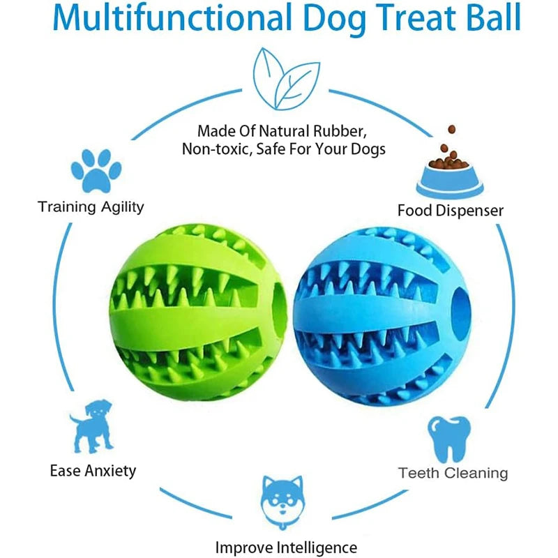 Interactive Rubber Dog Toy Ball & Feeder